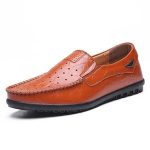 Hollow Breathable Slip on Formal Loafers Men Casual Moccasins Italian Black Driving Shoes Plus Size 38-47