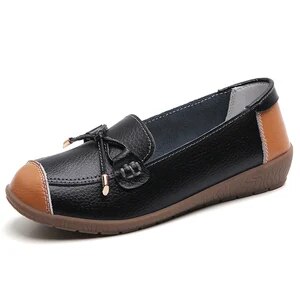 Women's Flats Loafers Shoes Soft Genuine Leather Women Casual Shoes Big Size 35-44 Moccasins Boat Shoes for Women Zapatos Mujer - Image 2