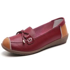 Women's Flats Loafers Shoes Soft Genuine Leather Women Casual Shoes Big Size 35-44 Moccasins Boat Shoes for Women Zapatos Mujer - Image 7