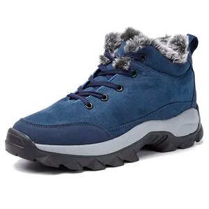 Winter Men Boots Thick Fur Warm Snow Boots Outdoor Non-slip Male Hiking Boots Work Shoes Sneakers Men Ankle Boots Plus