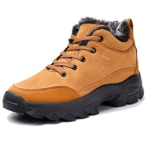 Winter Men Boots Thick Fur Warm Snow Boots Outdoor Non-slip Male Hiking Boots Work Shoes Sneakers Men Ankle Boots Plus - Image 3