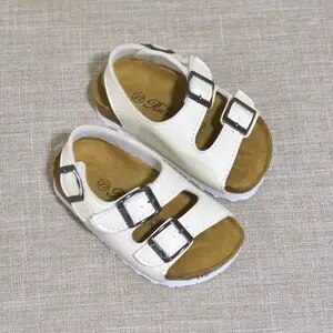 Summer New Kids Beach Sandals for Boys Cork Sandals Non-slip Soft Leather Girls Sport Sandal Outdoor Fashion Children Shoes