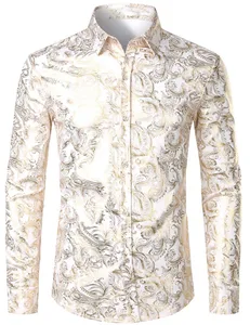 Fashion Men's Shirt Flowers 3D Printing Lapel Button Top Long Sleeve Shirt Clothing Party Styles Design Comfortable Shirts