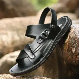 Mens Sandals Summer Leather, Open-toed Sandals Fashion Trend Beach Shoes Slippers884
