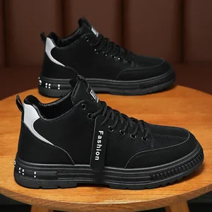 Genuine Suede Leather Men Loafers Casual Shoes Men Sneakers Lace Up Oxford Outdoor Jogging Shoes Board Safety Shoes - Image 2