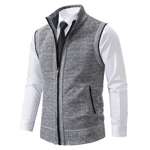 Men Winter Vest Men's Knitted Sleeveless Sweater Cardigan Pullovers Turtleneck Sweatercoat Knitwear Male - Image 5