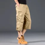 Military Cargo Shorts Men Tactical Joggers Shorts Solid Color Multi Pockets Summer Relaxed 5XL Cargo Shorts Streetwear