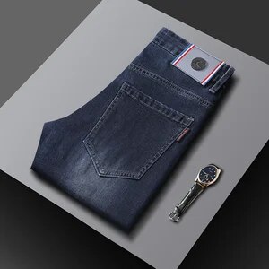 New Men's Spring Autumn Jeans Classic Male Skinny Straight Stretch Brand Denim Pants Overalls Slim Fit Trouser Men Jeans - Image 3