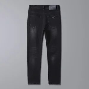 Fashion Denim Jeans Men's Spring Small Feet Slim Stretch Autumn Casual Black Cowboy Teenagers Jeans for Men Streetwear Pants