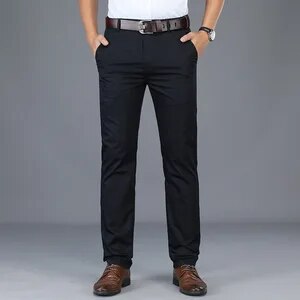Cotton Casual Pants Mens Clothing Straight Business Green Black Khaki Trousers Male Brand 2023 - Image 4