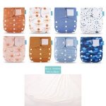 New 3-15kg Pocket Adjustable 8pcs Diaper With 8pcs Microfiber Insert Waterproof & Reusable Washable Baby Nappy Set